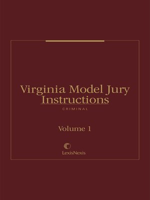 cover image of Virginia Model Jury Instructions - Criminal